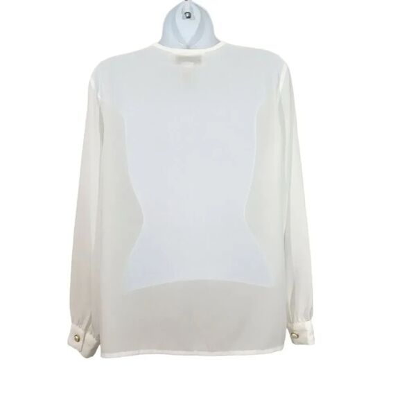 NEW Vintage Christie & Jill Petites Embroidered Gold Pearl Button Down Blouse - Picture 3 of 9